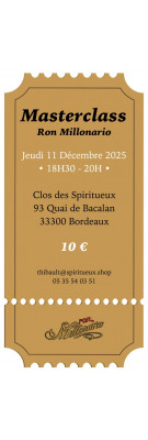 Dégustation - Masterclass - Ron Millonario - Jeudi 11 Décembre 2025